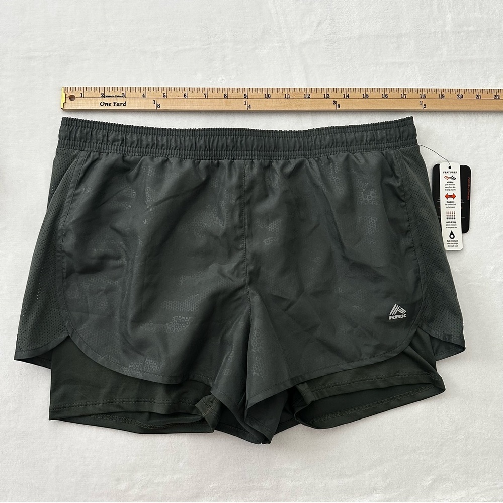 RBX Active 2 In 1 Running Shorts Women’s Large Green X-Dri Athletic Gym NWT - Picture 5 of 13